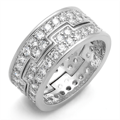 Picture of LO3348 - Brass Ring Rhodium Women AAA Grade CZ Clear