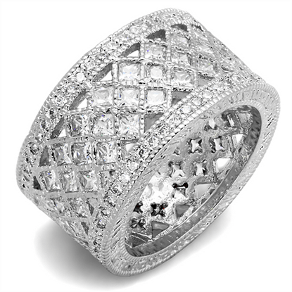 Picture of LO3350 - Brass Ring Rhodium Women AAA Grade CZ Clear