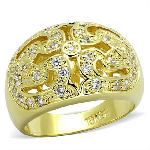 Picture of LO3361 - Brass Ring Gold Women AAA Grade CZ Clear