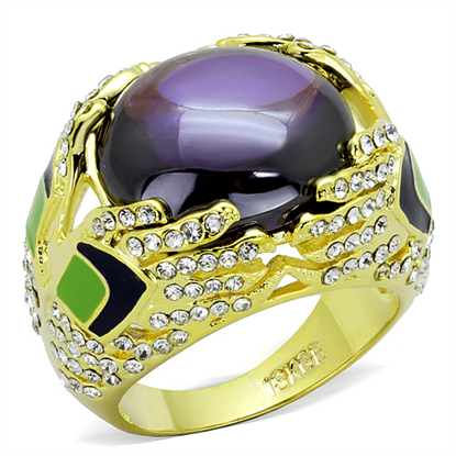 Picture of LO3367 - Brass Ring Gold Women AAA Grade CZ Amethyst