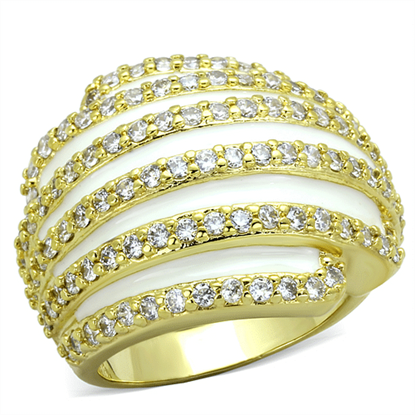 Picture of LO3368 - Brass Ring Gold Women AAA Grade CZ Clear