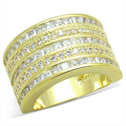 Picture of LO3395 - Brass Ring Gold Women AAA Grade CZ Clear