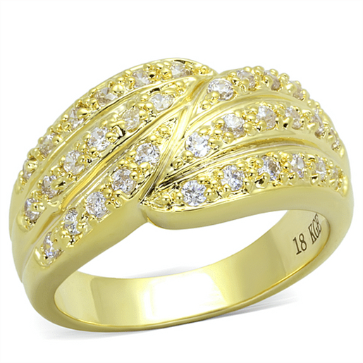 Picture of LO3402 - Brass Ring Gold Women AAA Grade CZ Clear