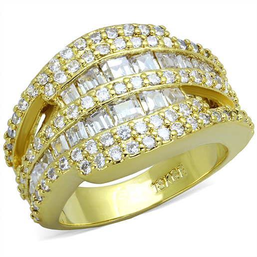 Picture of LO3407 - Brass Ring Gold Women AAA Grade CZ Clear