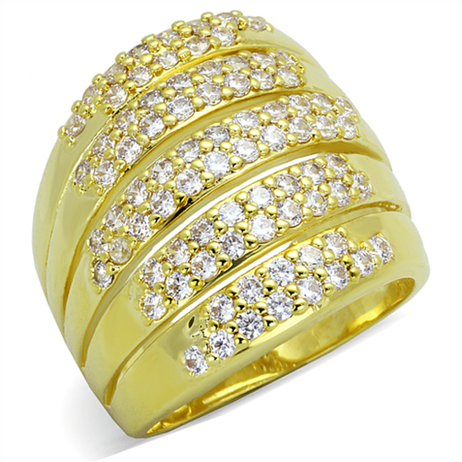 Picture of LO3408 - Brass Ring Gold Women AAA Grade CZ Clear