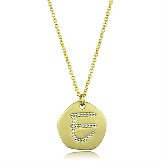 Picture of LO3481 - Brass Chain Pendant Gold Women Top Grade Crystal Clear