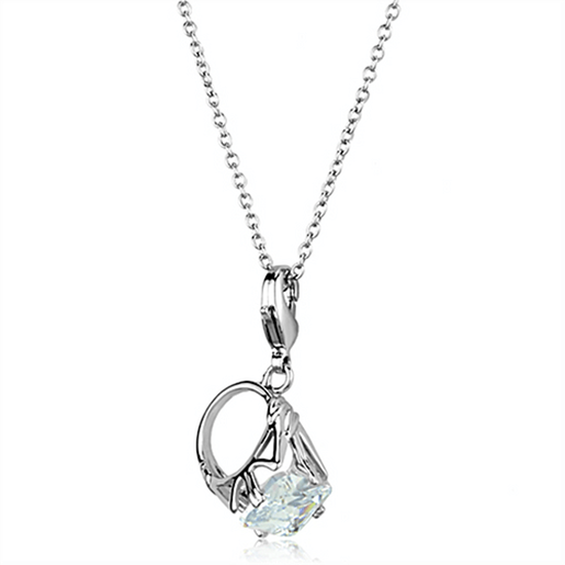 Picture of LO3491 - Brass Pendant Rhodium Women AAA Grade CZ Clear