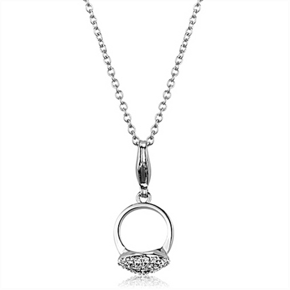 Picture of LO3492 - Brass Pendant Rhodium Women AAA Grade CZ Clear