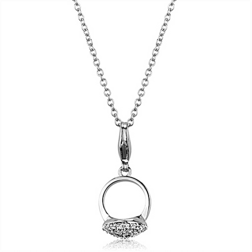 Picture of LO3492 - Brass Pendant Rhodium Women AAA Grade CZ Clear