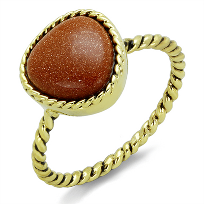 Picture of LO3543 - Brass Ring Gold Women Synthetic Brown