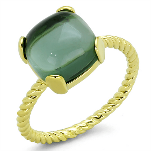 Picture of LO3546 - Brass Ring Gold Women Synthetic Emerald