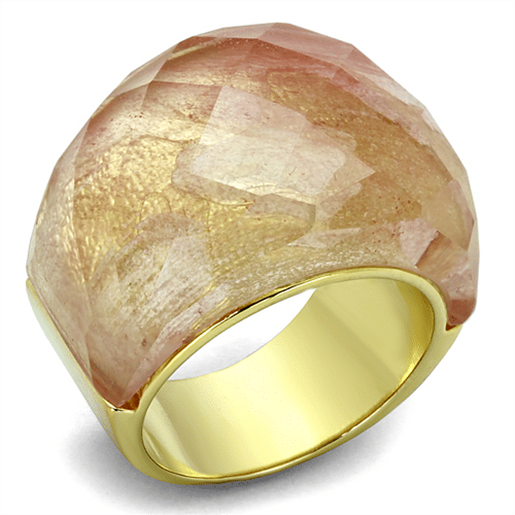 Picture of LO3582 - Brass Ring Gold Women Synthetic Light Peach