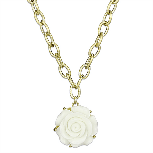 Picture of LO3661 - Brass Necklace Gold & Brush Women Synthetic White