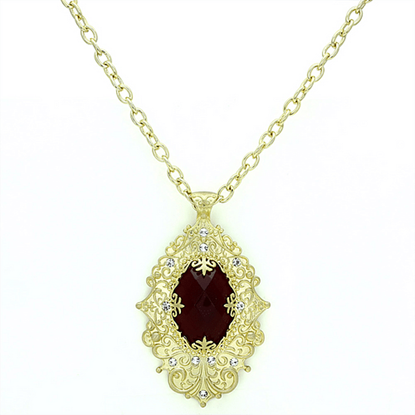 Picture of LO3670 - Brass Chain Pendant Gold & Brush Women Synthetic Siam