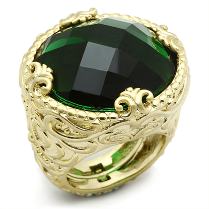 Picture of LO3675 - Brass Ring Gold & Brush Women Synthetic Emerald