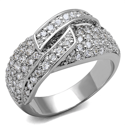 Picture of LO3741 - Brass Ring Rhodium Women AAA Grade CZ Clear