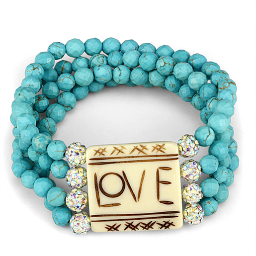 Picture of LO3799 - Brass Bracelet No Plating Women Synthetic Sea Blue