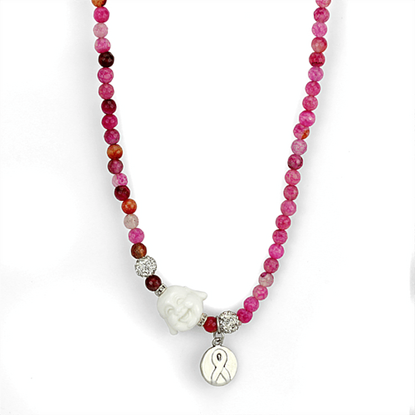 Picture of LO3822 - White Metal Necklace Antique Silver Women Synthetic Multi Color