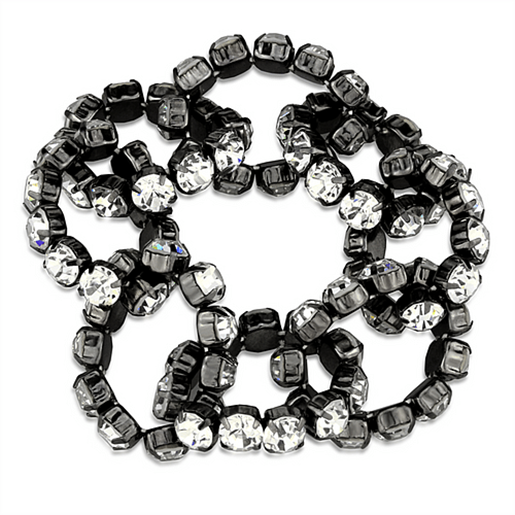 Picture of LO3831 - Brass Bracelet Ruthenium Women Top Grade Crystal Clear