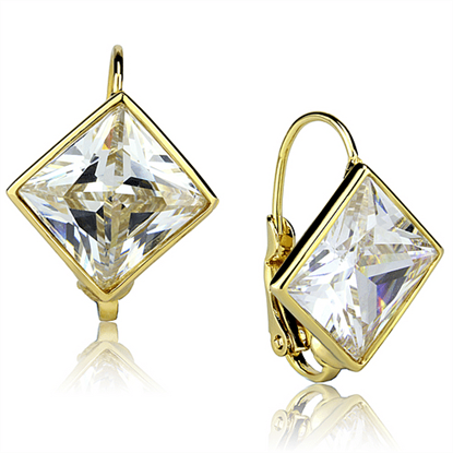 Picture of LO3867 - Brass Earrings Gold Women AAA Grade CZ Clear