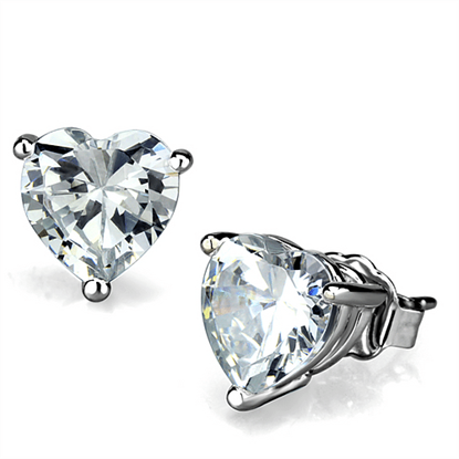 Picture of LO3951 - Brass Earrings Rhodium Women AAA Grade CZ Clear