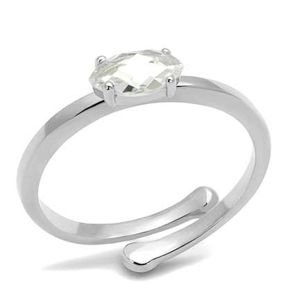 Picture of LO4070 - Brass Ring Rhodium Women AAA Grade CZ Clear