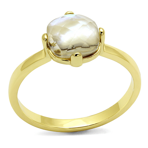 Picture of LO4071 - Brass Ring Flash Gold Women Precious Stone Aurora Borealis (Rainbow Effect)