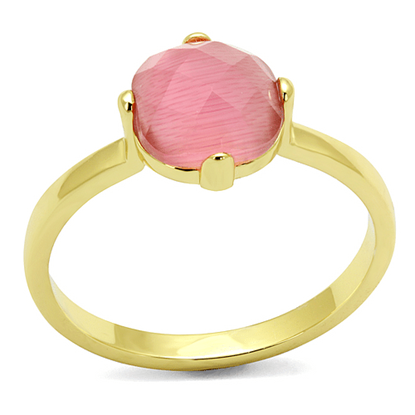 Picture of LO4075 - Brass Ring Flash Gold Women Synthetic Rose