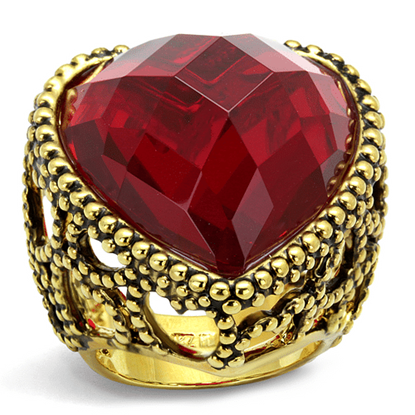 Picture of LO4102 - Brass Ring Gold Women Synthetic Garnet