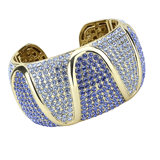 Picture of LO4276 - Brass Bangle Gold Women Top Grade Crystal Multi Color