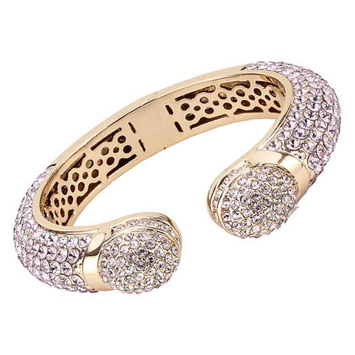 Picture of LO4287 - Brass Bangle Flash Rose Gold Women Top Grade Crystal Light Amethyst