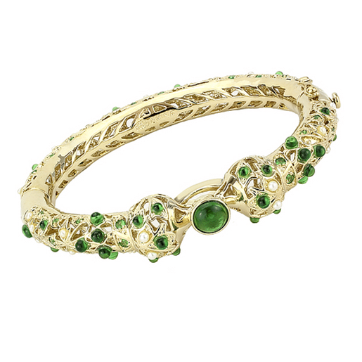 Picture of LO4300 - Brass Bangle Gold Women Assorted Emerald