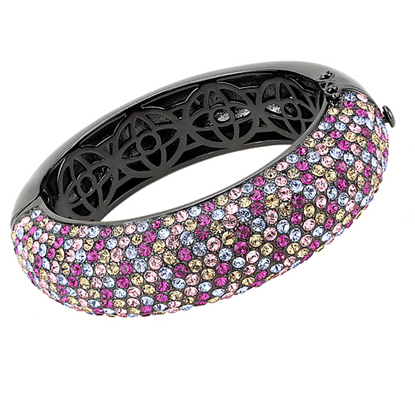 Picture of LO4306 - Brass Bangle TIN Cobalt Black Women Top Grade Crystal Multi Color