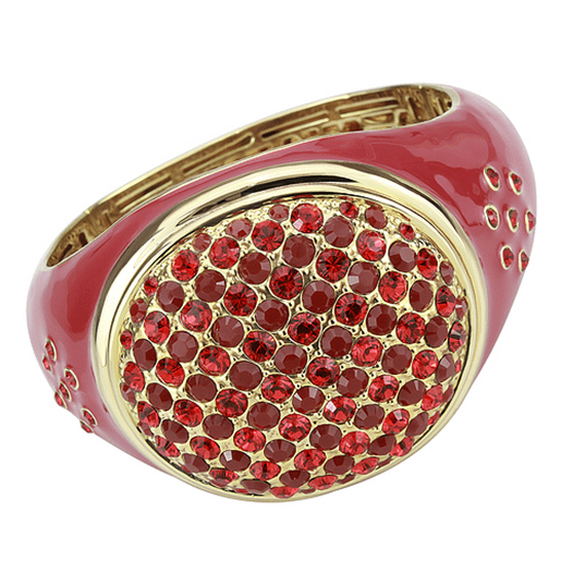 Picture of LO4327 - Brass Bangle Gold Women Synthetic Red Series