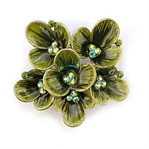 Picture of LO443 - White Metal Brooches Antique Silver Women Top Grade Crystal Multi Color