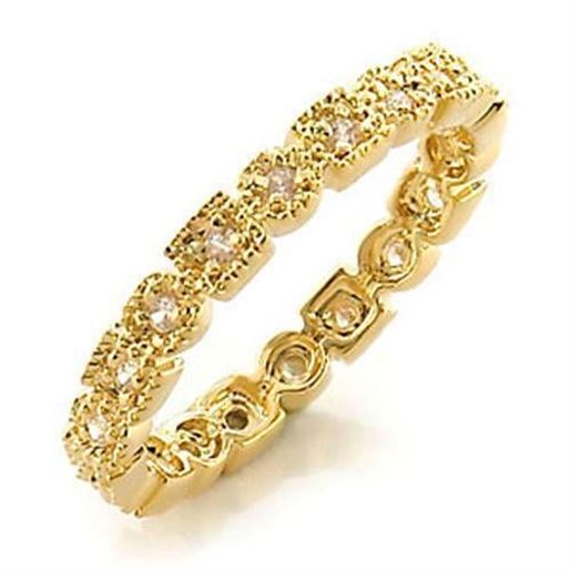 Picture of LO450 - Brass Ring Gold Women AAA Grade CZ Clear