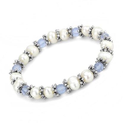 Picture of LO4652 - White Metal Bracelet Antique Silver Women Synthetic Sea Blue