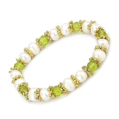 Picture of LO4656 - White Metal Bracelet Antique Silver Women Synthetic Peridot