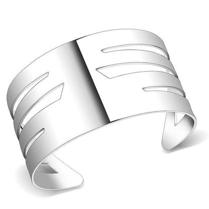 Picture of LO4659 - Stainless Steel Bangle Matte Rhodium & Rhodium Women No Stone No Stone