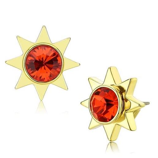 Picture of LO4675 - Brass Earrings Gold Women Top Grade Crystal Orange