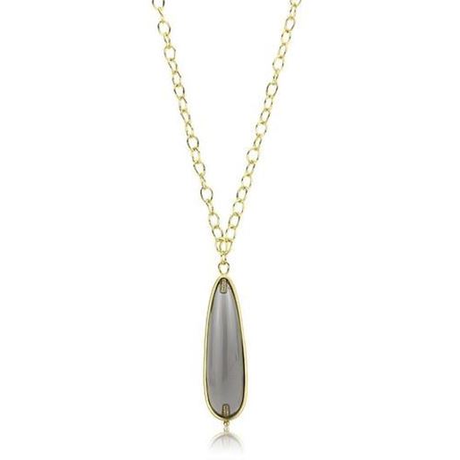 Picture of LO4687 - Brass Chain Pendant Gold & Brush Women Synthetic Gray