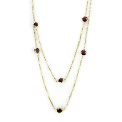 Picture of LO4702 - Brass Necklace Gold Women AAA Grade CZ Garnet