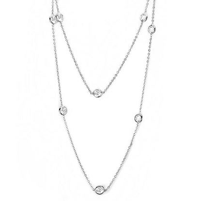 Picture of LO4704 - Brass Necklace Rhodium Women AAA Grade CZ Clear