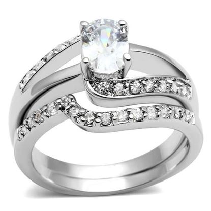 Picture of LO4712 - Brass Ring Rhodium Women AAA Grade CZ Clear