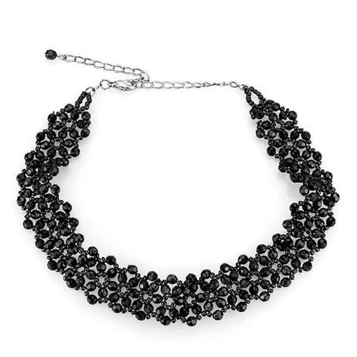 Picture of LO4720 - Stainless Steel Necklace Rhodium Women Synthetic Jet