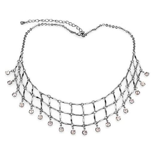 Picture of LO4731 - White Metal Necklace Ruthenium Women Top Grade Crystal Light Amethyst