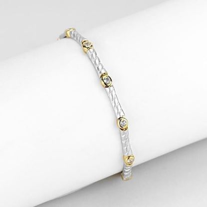 Picture of LO4734 - Brass Bracelet Gold+Rhodium Women AAA Grade CZ Clear