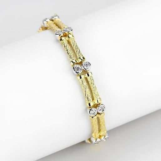 Picture of LO4737 - Brass Bracelet Gold+Rhodium Women AAA Grade CZ Clear