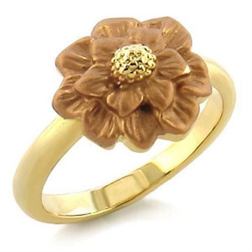 Picture of LO505 - White Metal Ring Gold Women Top Grade Crystal Light Smoked