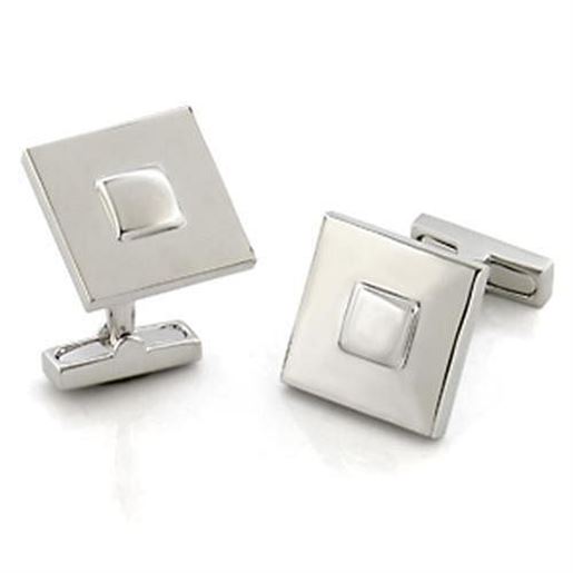 Picture of LO554 - Brass Cufflink Rhodium Men No Stone No Stone